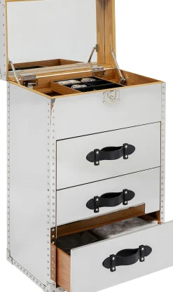 Konsole I Toaletki*KARE Design Toaletka Z Lustrem I Szufladami Glamour Stal Nierdzewna 65x100 Cm