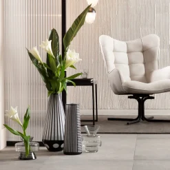 Wazony*KARE Design Wazon Brillar Cylinder Ø22x44 Cm Czarno-biały