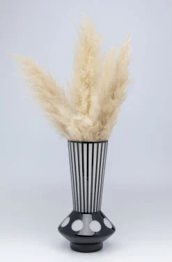 Wazony*KARE Design Wazon Brillar Ø22x40 Cm Czarno-biały
