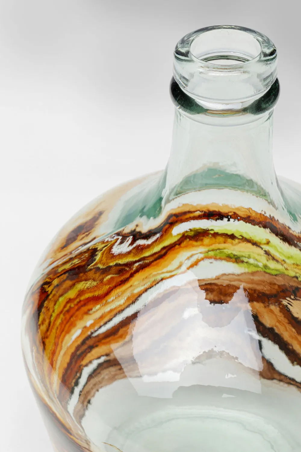Wazony*KARE Design Wazon Brązowo-transparentny Szkło Z Recyklingu Ø18x30 Cm Burza Piaskowa