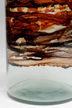Wazony*KARE Design Wazon Brązowo-transparentny Szkło Z Recyklingu Ø15x40 Cm Burza Piaskowa