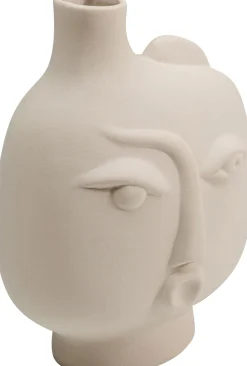 Wazony*KARE Design Wazon Ceramiczny Beżowy Twarz Abstrakcyjna 13x16 Cm