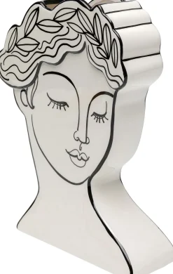 Wazony*KARE Design Wazon Ceramiczny Biały Motyw Kobiety 21x26 Cm