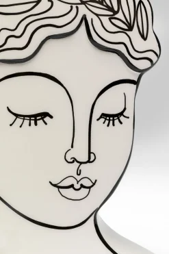 Wazony*KARE Design Wazon Ceramiczny Biały Motyw Kobiety 21x26 Cm