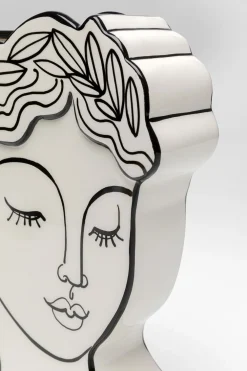 Wazony*KARE Design Wazon Ceramiczny Biały Motyw Kobiety 21x26 Cm