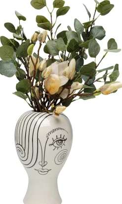 Wazony*KARE Design Wazon Ceramiczny Biały Motyw Kobiety Ø19x30 Cm