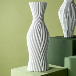 Wazony*KARE Design Wazon Ceramiczny Skandynawski Biały Ø18x50 Cm