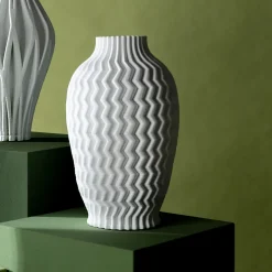 Wazony*KARE Design Wazon Ceramiczny Skandynawski Biały Ø22x35 Cm