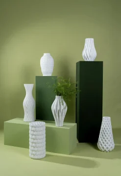 Wazony*KARE Design Wazon Ceramiczny Skandynawski Biały Ø22x35 Cm