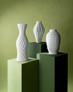 Wazony*KARE Design Wazon Ceramiczny Skandynawski Biały Ø22x35 Cm