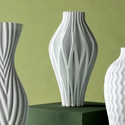 Wazony*KARE Design Wazon Ceramiczny Skandynawski Biały Ø20x37 Cm
