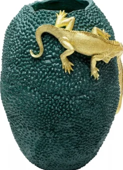 Wazony*KARE Design Wazon Chameleon Jack Fruit Ø39x39 Cm Zielono-złoty