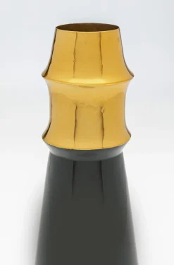 Wazony*KARE Design Wazon Ciera Ø14x35 Cm Czarno-złoty