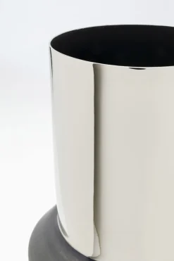 Wazony*KARE Design Wazon Czarno-srebrny Aluminium Ø20x51 Cm