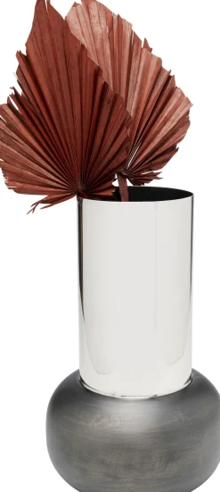 Wazony*KARE Design Wazon Czarno-srebrny Aluminium Ø26x42 Cm