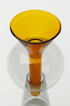 Wazony*KARE Design Wazon 2-częściowy Szklany Nowoczesny Pomarańczowy Ø9x26 Cm