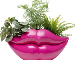 Wazony*KARE Design Wazon Dekoracyjny W Kształcie Ust Różowy 58x28 Cm