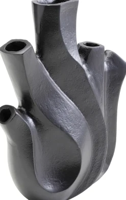 Wazony*KARE Design Wazon Do Salonu Czarny Z Aluminium 19x25 Cm