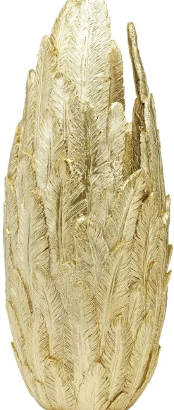 Wazony*KARE Design Wazon Feathers Ø34x80 Cm Złoty