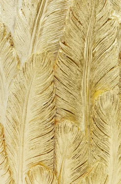 Wazony*KARE Design Wazon Feathers Ø34x80 Cm Złoty