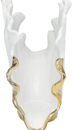 Wazony*KARE Design Wazon Gingo Elegance 45x32 Cm Biało-złoty