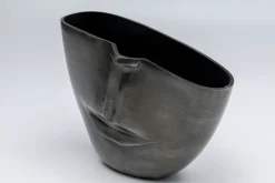 Wazony*KARE Design Wazon Half Face 31x22 Cm Aluminium Antracytowy