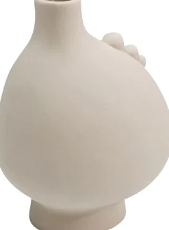 Wazony*KARE Design Wazon Z Ceramiki Beżowy Twarz Abstrakcyjna 13x16 Cm