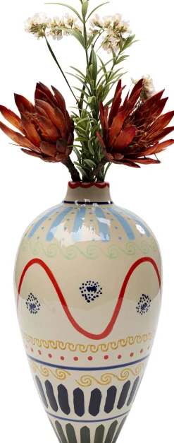 Wazony*KARE Design Wazon Z Ceramiki Boho Kolorowe Wzory Ø20x37 Cm