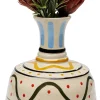 Wazony*KARE Design Wazon Z Ceramiki Boho Kolorowe Wzory Ø23x27 Cm