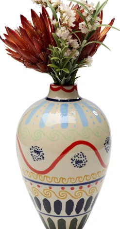 Wazony*KARE Design Wazon Z Ceramiki Boho Kolorowe Wzory Ø17x26 Cm