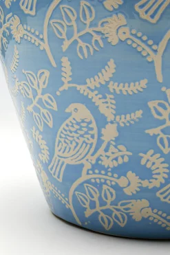 Wazony*KARE Design Wazon Z Porcelany Niebieski Ręcznie Malowany Ø30x33 Cm