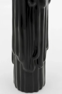 Świeczniki*KARE Design Świecznik Ceramiczny Czarno-złoty Na 1 świecę 30 Cm