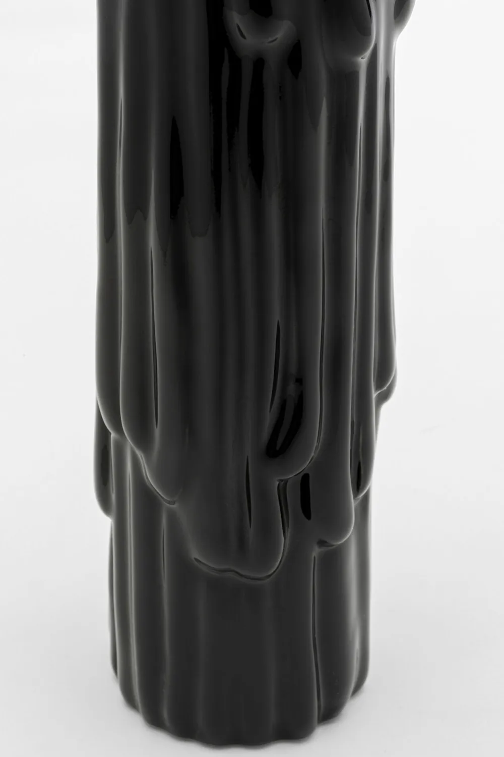 Świeczniki*KARE Design Świecznik Ceramiczny Czarno-złoty Na 1 świecę 30 Cm