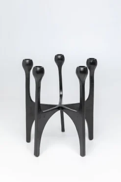 Świeczniki*KARE Design Świecznik Na 5 świec Loft Czarny Aluminium 26x31 Cm