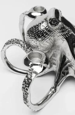 Świeczniki*KARE Design Świecznik Octopus 30x15 Cm Srebrny
