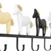 Wieszaki Ścienne*KARE Design Wieszak ścienny Czarna Stal Motyw Zwierzęcy Konie 63x22 Cm
