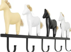 Wieszaki Ścienne*KARE Design Wieszak ścienny Czarna Stal Motyw Zwierzęcy Konie 63x22 Cm