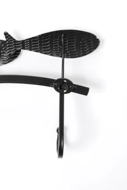 Wieszaki Ścienne*KARE Design Wieszak ścienny Czarno-biały Stalowy Ryby 62x18 Cm