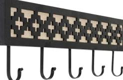 Wieszaki Ścienne*KARE Design Wieszak ścienny Czarno-naturalny Drewno I Stal 60x20 Cm