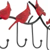 Wieszaki Ścienne*KARE Design Wieszak ścienny Czarny Stalowy Czerwone Papugi 72 Cm