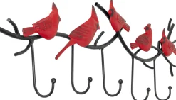 Wieszaki Ścienne*KARE Design Wieszak ścienny Czarny Stalowy Czerwone Papugi 72 Cm