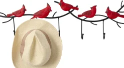 Wieszaki Ścienne*KARE Design Wieszak ścienny Czarny Stalowy Czerwone Papugi 72 Cm