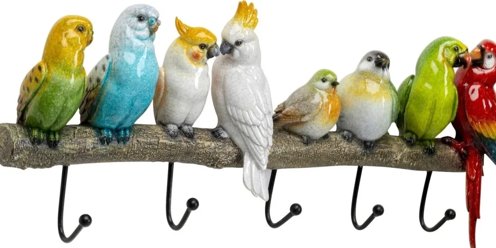 Wieszaki Ścienne*KARE Design Wieszak ścienny Exotic Birds 54x24 Cm Kolorowy