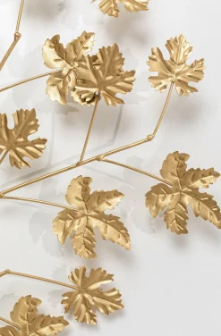 Wieszaki Ścienne*KARE Design Wieszak ścienny Leafline 93x158 Cm Złoty