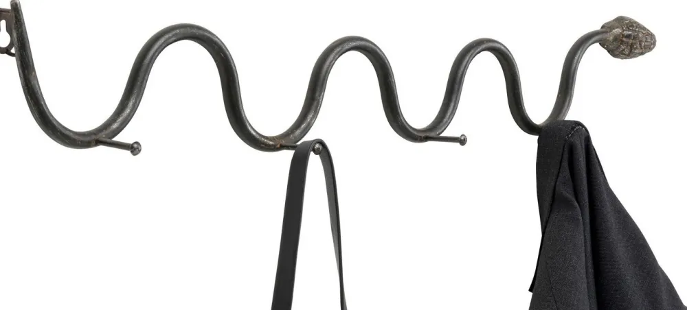 Wieszaki Ścienne*KARE Design Wieszak ścienny Snake 73x11 Cm Czarny