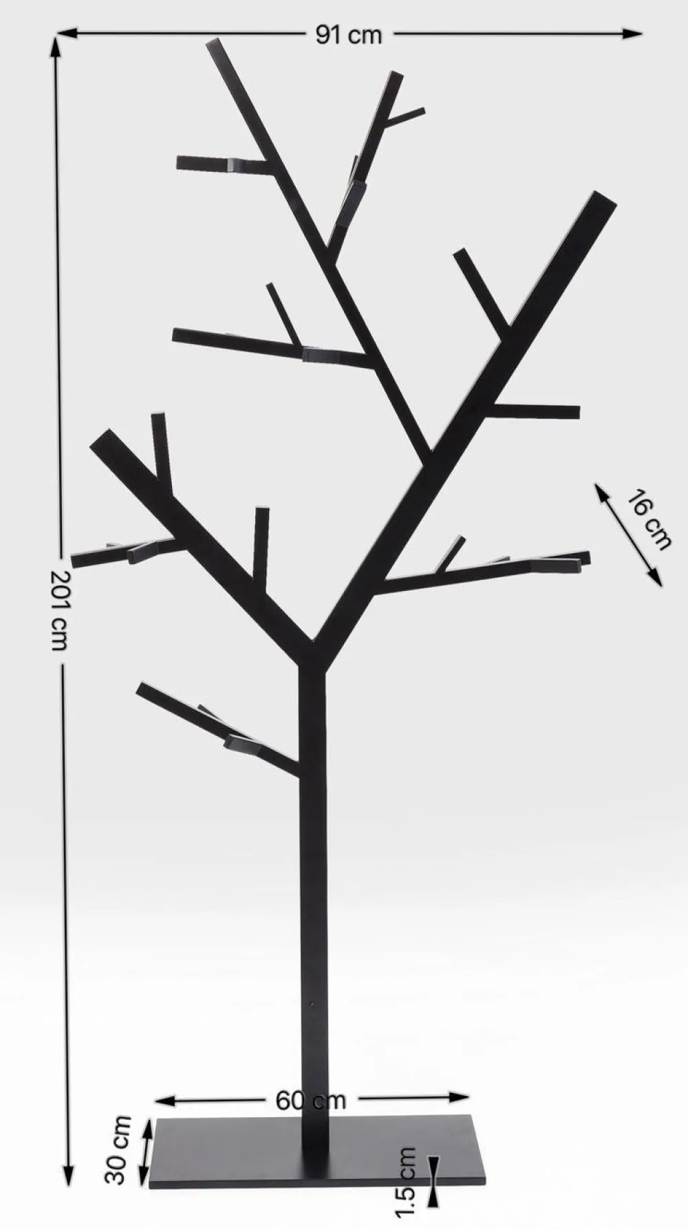Wieszaki Stojące*KARE Design Wieszak Stojący Technical Tree 95x200 Cm Czarny