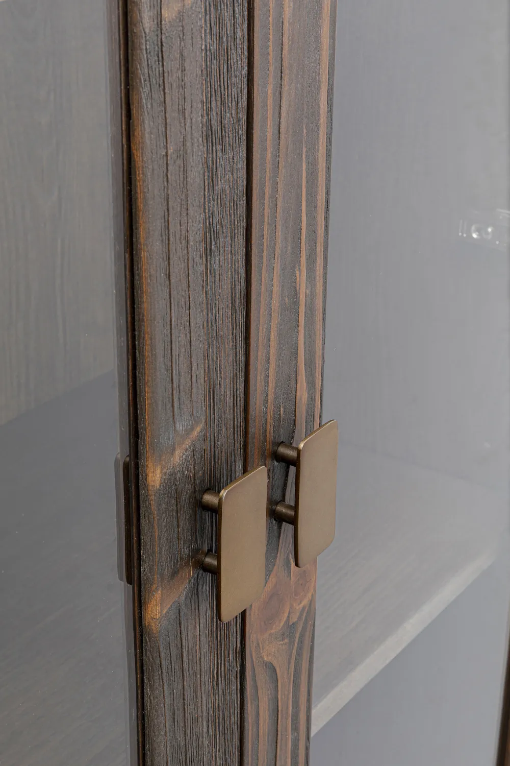 Witryny*KARE Design Witryna 2-drzwiowa Z Szufladą Drewno Jodłowe I Stal 80x170 Cm