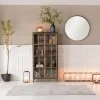 Witryny*KARE Design Witryna Kontor 187x97 Cm Szaro-drewniana