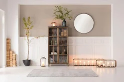 Witryny*KARE Design Witryna Kontor 187x97 Cm Szaro-drewniana