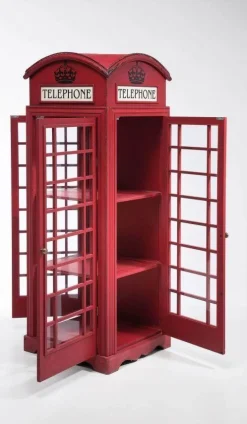 Witryny*KARE Design Witryna London Telephone 140x53 Cm Czerwona